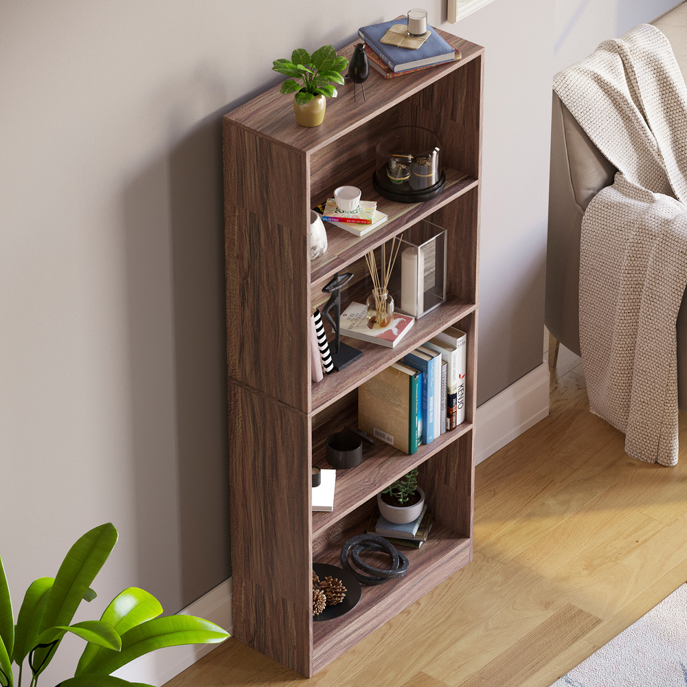 Vida Designs Cambridge 4 Shelf Walnut Large Bookcase Image 6