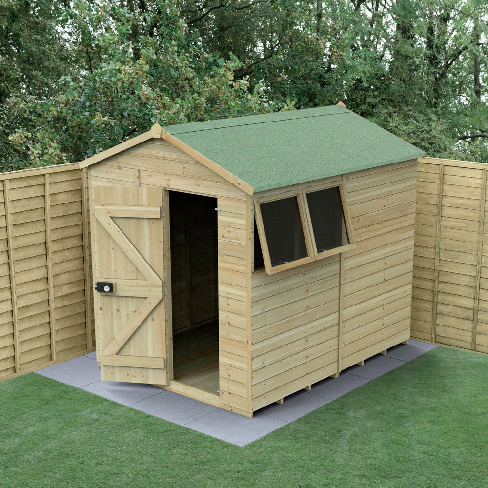 Forest Garden Timberdale 6 x 8ft 2 Opening Apex Shed Image 2