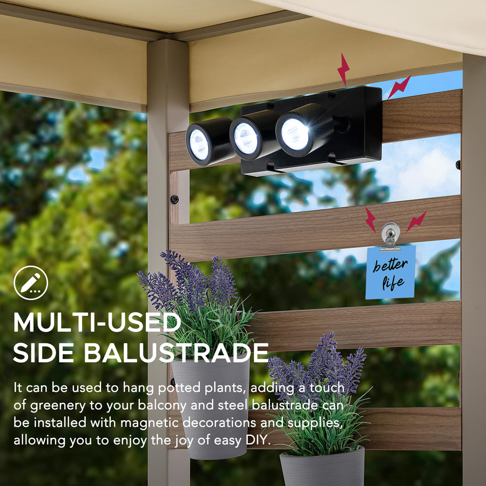 Sunjoy 2 Seater Under storage Patio Loveseat with Footstool and Canopy Image 6