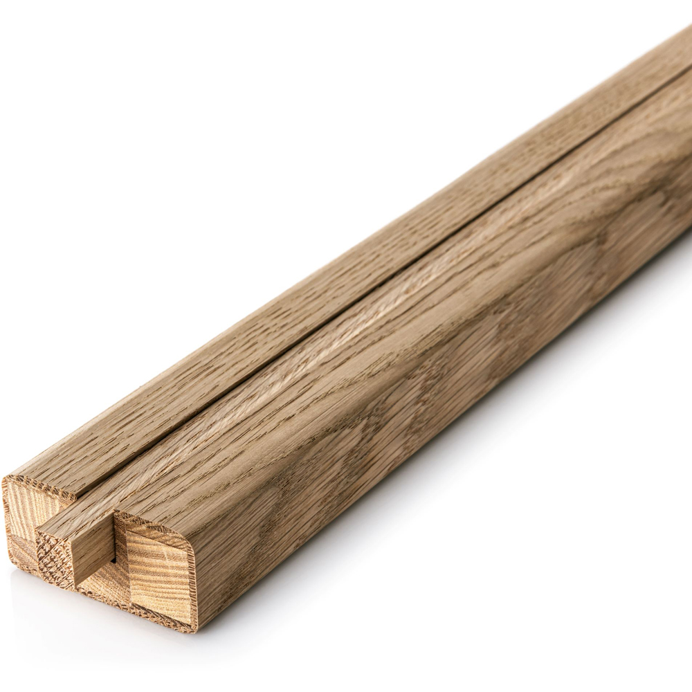 Blueprint Joinery Cambridge Oak Grooved Black Metal Handrail and Base Rail Set 2.4m Image 4