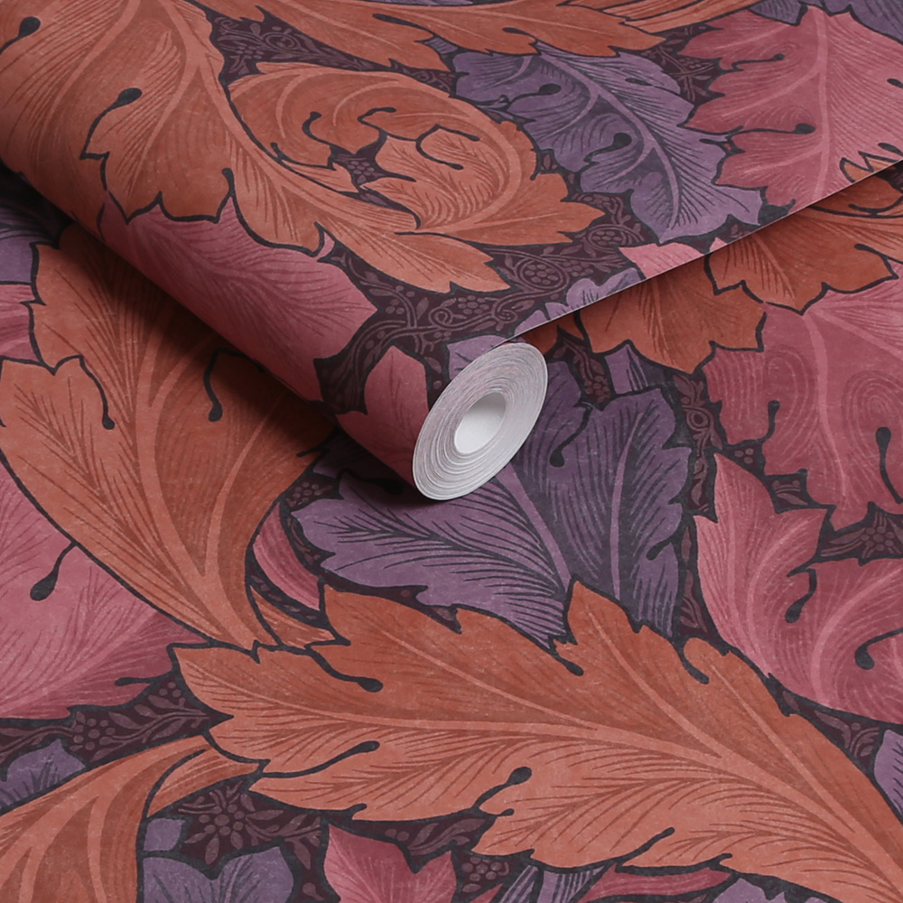 William Morris At Home Acanthus Plum Wallpaper Image 2