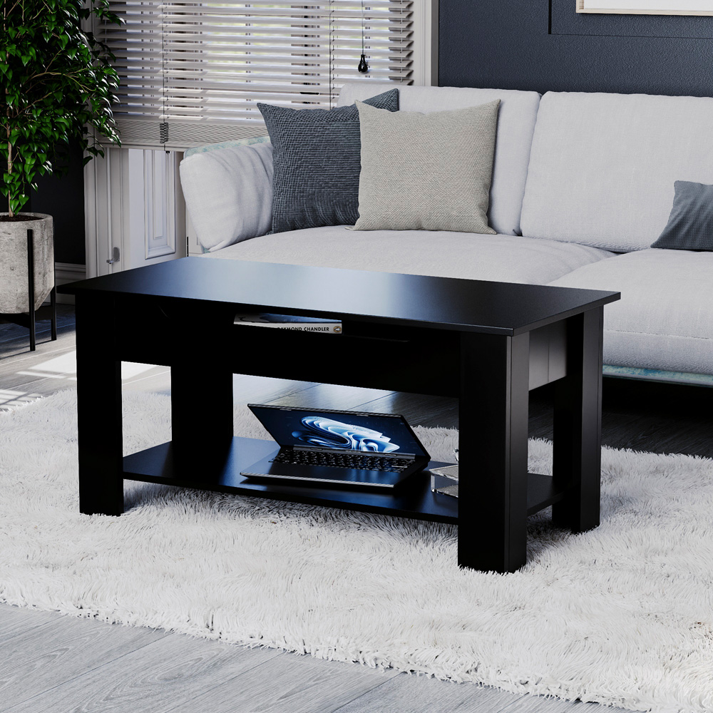 Vida Designs Black Lift Up Coffee Table Image 8