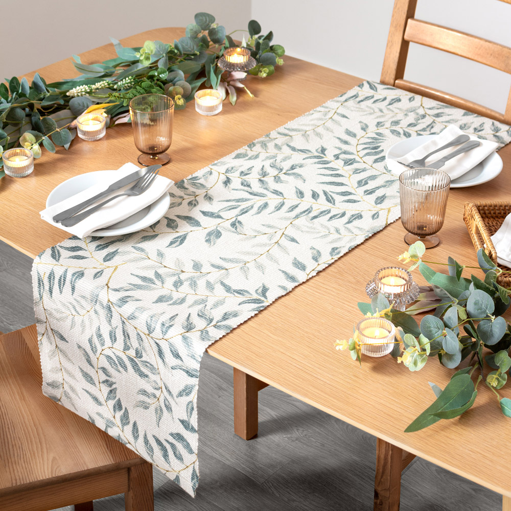 Evans Lichfield Green Vinea Table Runner 230 x 35cm Image 2