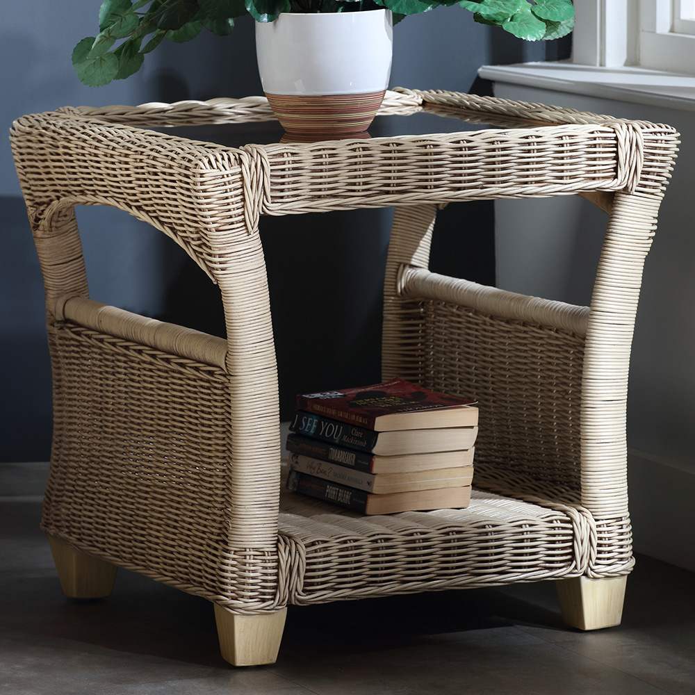 Desser Dijon Cane Natural Rattan Side Table Image 1
