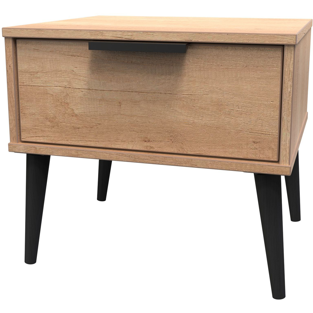 Crowndale Hong Kong Single Drawer Nebraska Oak Side Table Ready Assembled Image 2