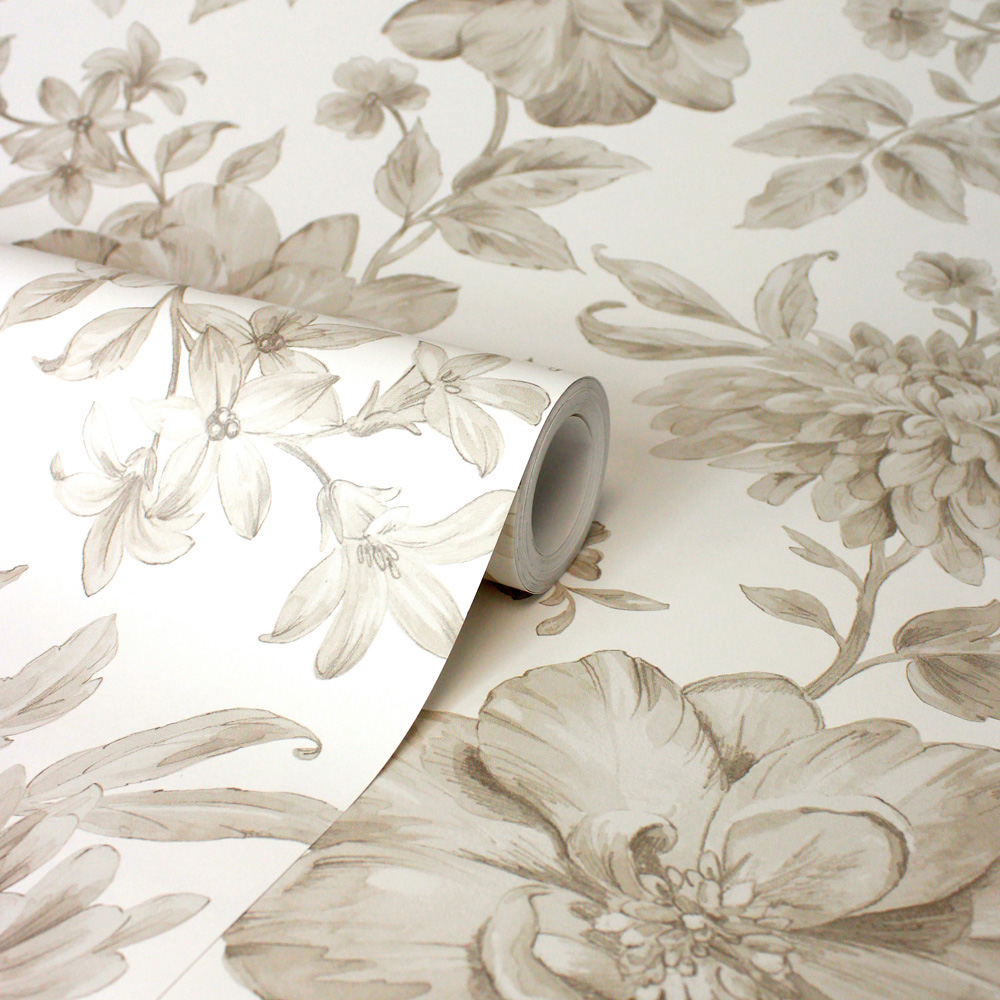Fine Decor Isabella Floral Natural Wallpaper Image 2