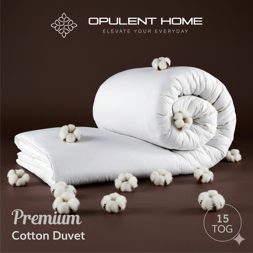 Opulent Home Super King Size White Extra Warm Winter Cotton Duvet 15 Tog Image 8