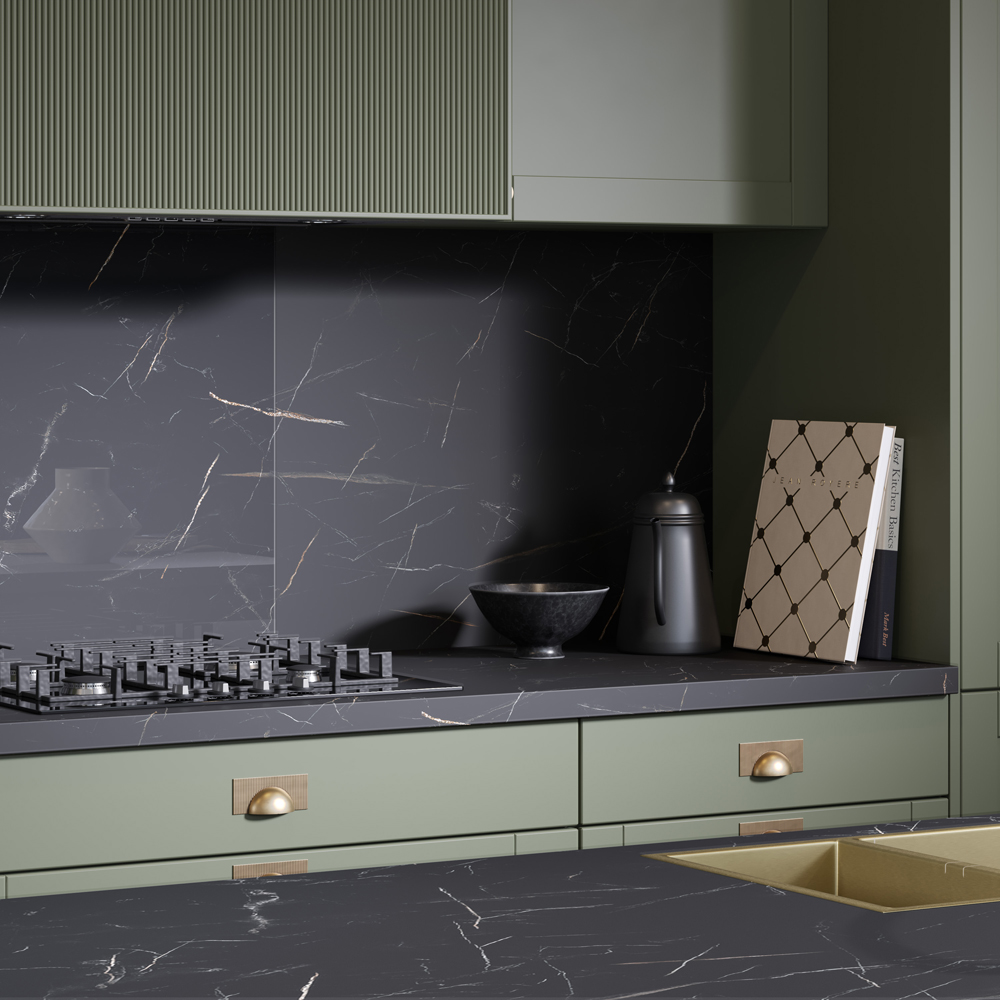 Omega Modern Laurent Marble Laminate Square Edge Kitchen Worktop 3000 x 620x 38mm Image 2