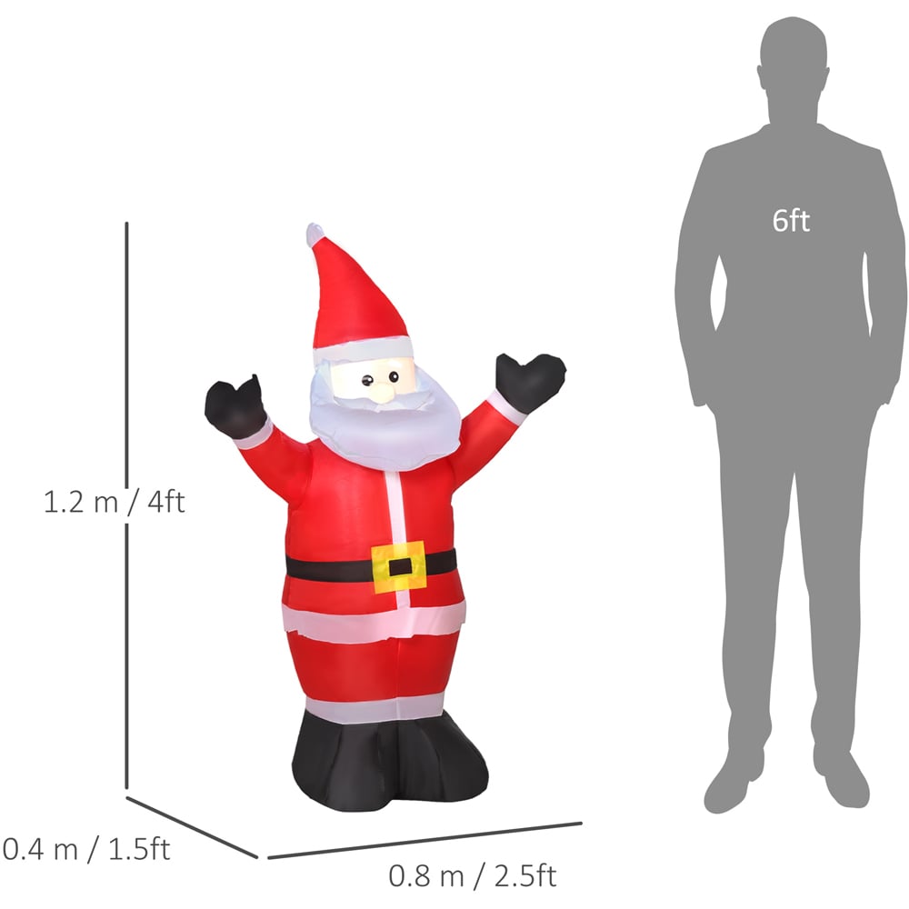 Everglow LED Inflatable Christmas Santa Claus Decoration 3.9ft Image 7