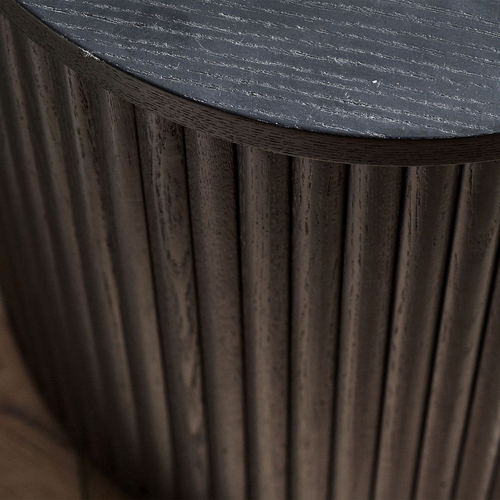 Julian Bowen Louis Single Door Black Fluted Side Table Image 5