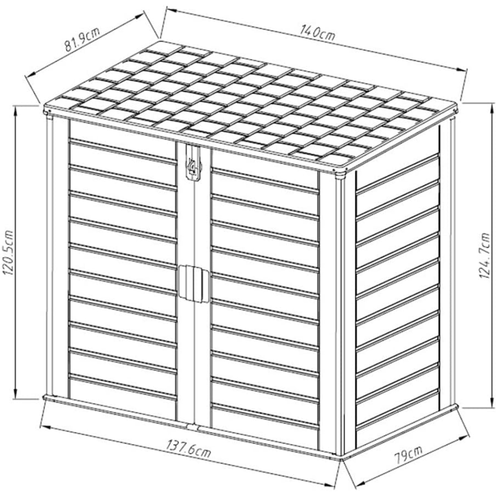 Garden Gear 1170L Grey Outdoor Storage Shed with Lift-Up Lid Image 6