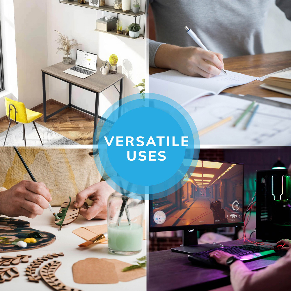 House of Home Computer Desk Rustic Light Brown and Black Image 6