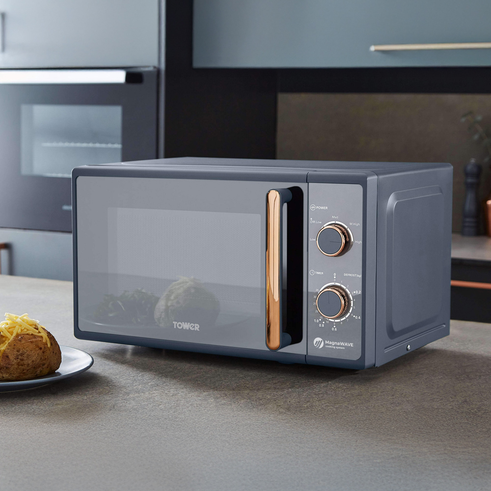 Tower Cavaletto EEJB223 Grey Microwave 20L with Kettle 1.7L and 4 Slice Toaster Image 3