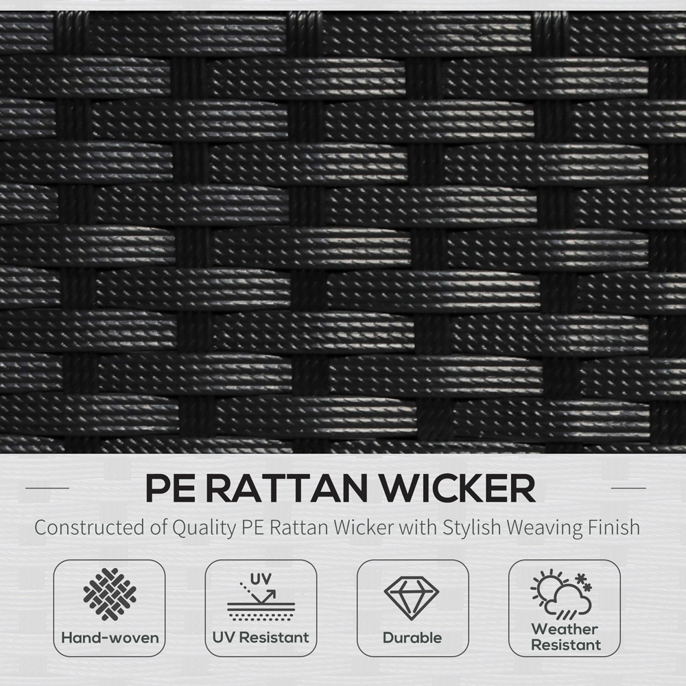 Outsunny 4 Seater Black Rattan Corner Lounge Set Image 4