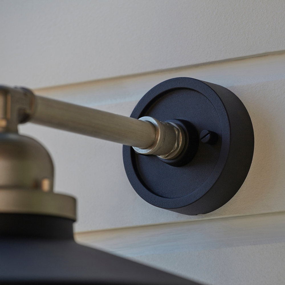 Merano Brindisi Matt Black Brushed Silver Clear Glass Dome Wall Lamp Image 6