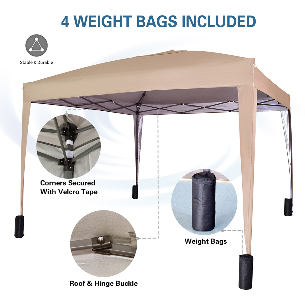Beige Pop Up Outdoor Gazebo 2 x 2m Image 4