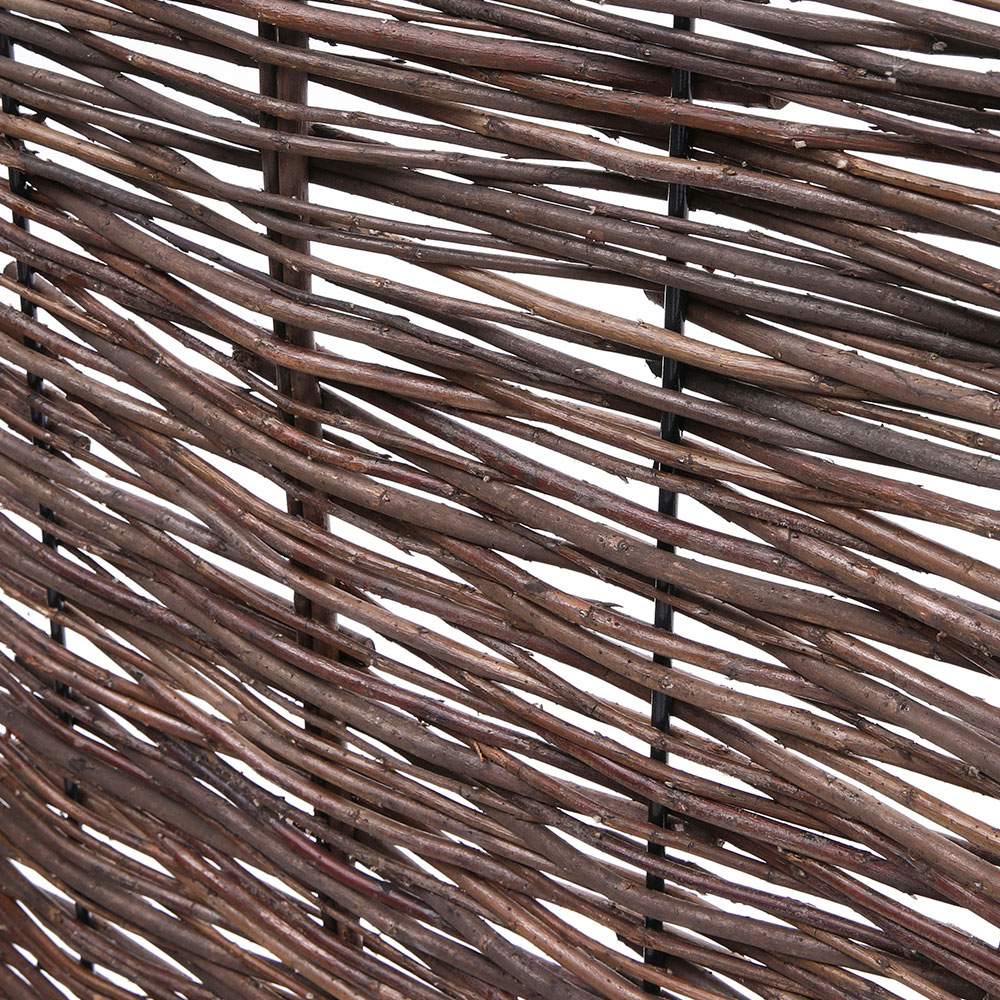 Living and Home 3.7 x 5.9ft Brown Wicker Foldable Trash Can Fence with Metal Frame Image 6