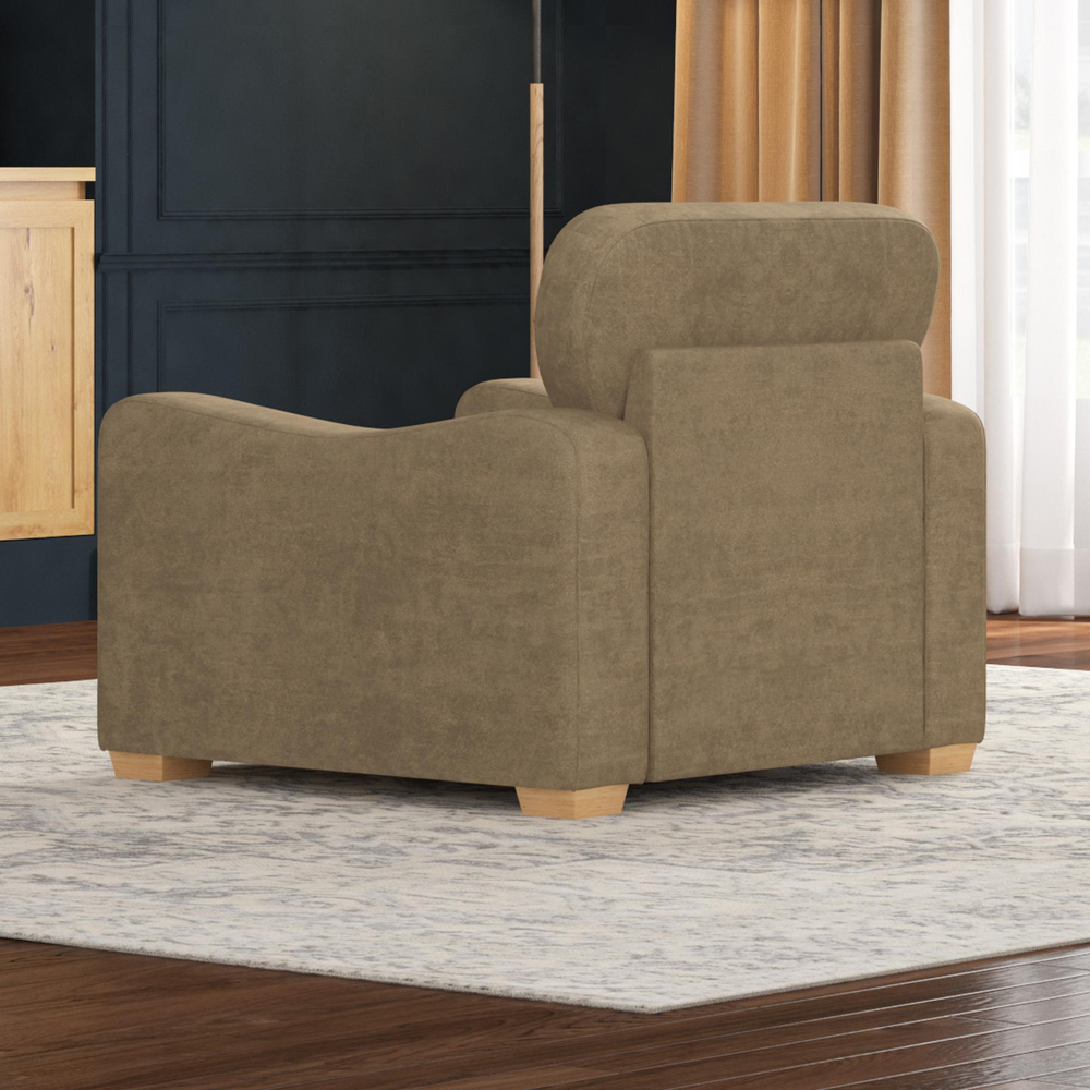 Theadford Mink Plush Velvet Fixed Back Armchair Image 6