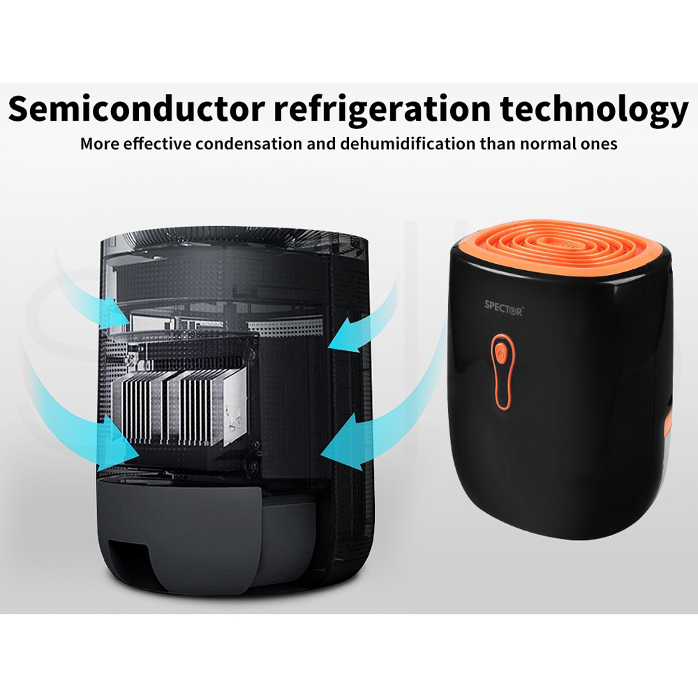 Spector Moisture Black and Orange Mini Dehumidifier 800ml Image 6