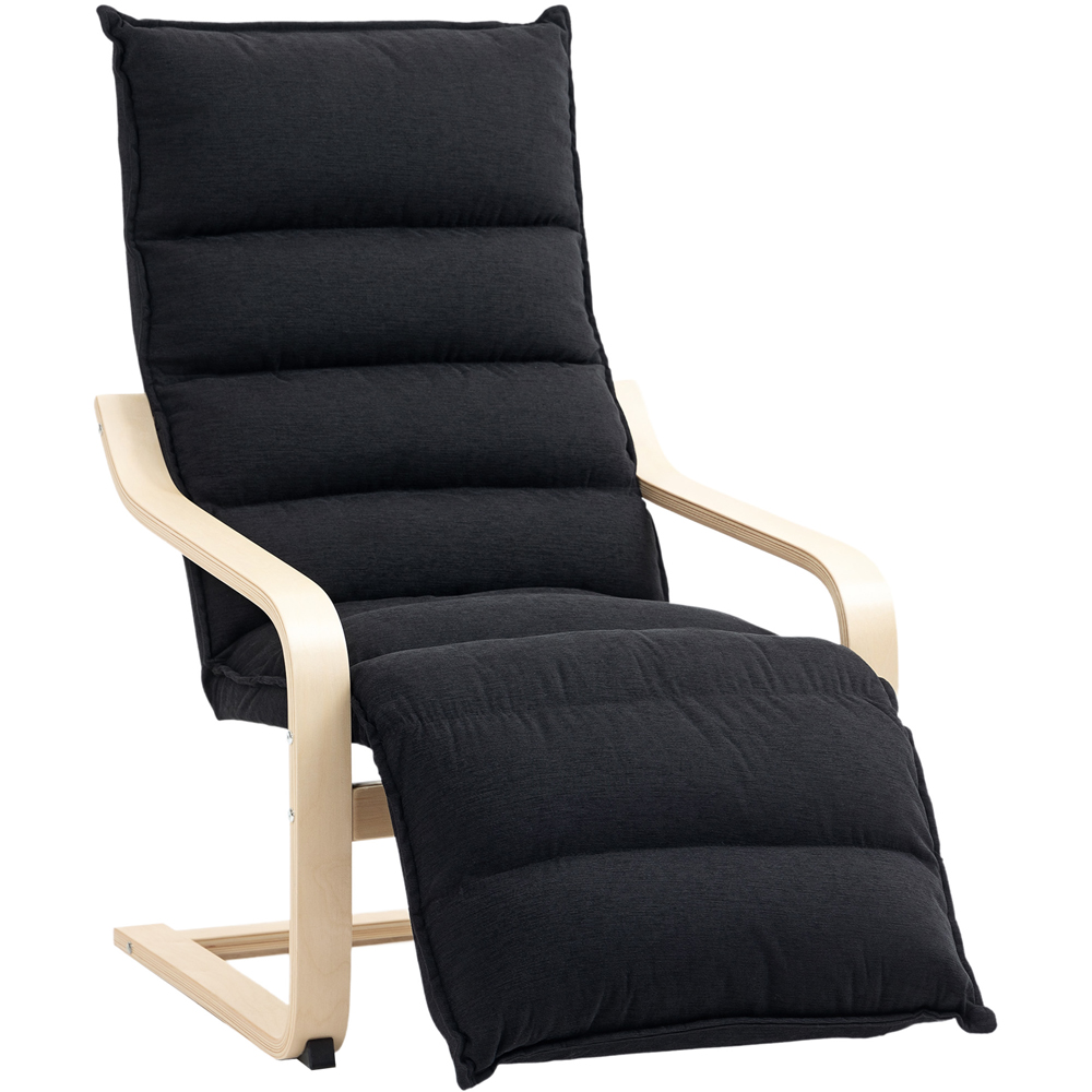 Portland Black Birch Wood Lounge Chair Image 2