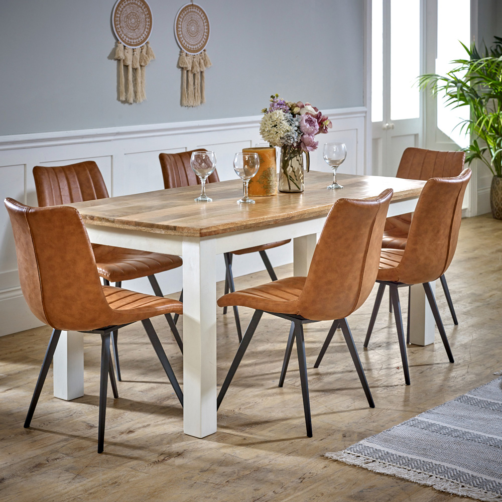 Brooklyn Alfie 6 Seater Solid Mango Wood Dining Table Image 6