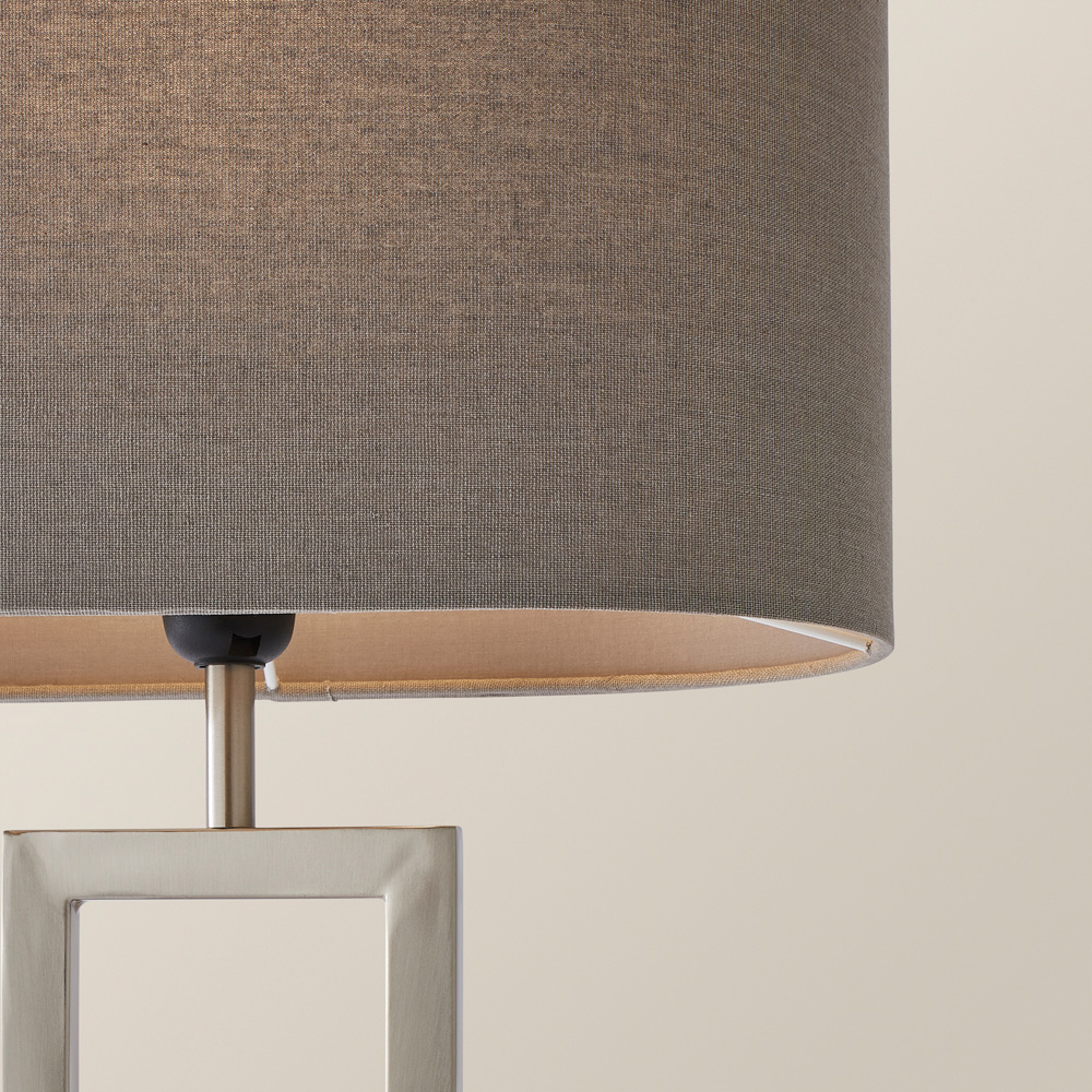 ValueLights Katniss Crossover Chrome and Grey Shade Metal LED Table Lamp Image 4