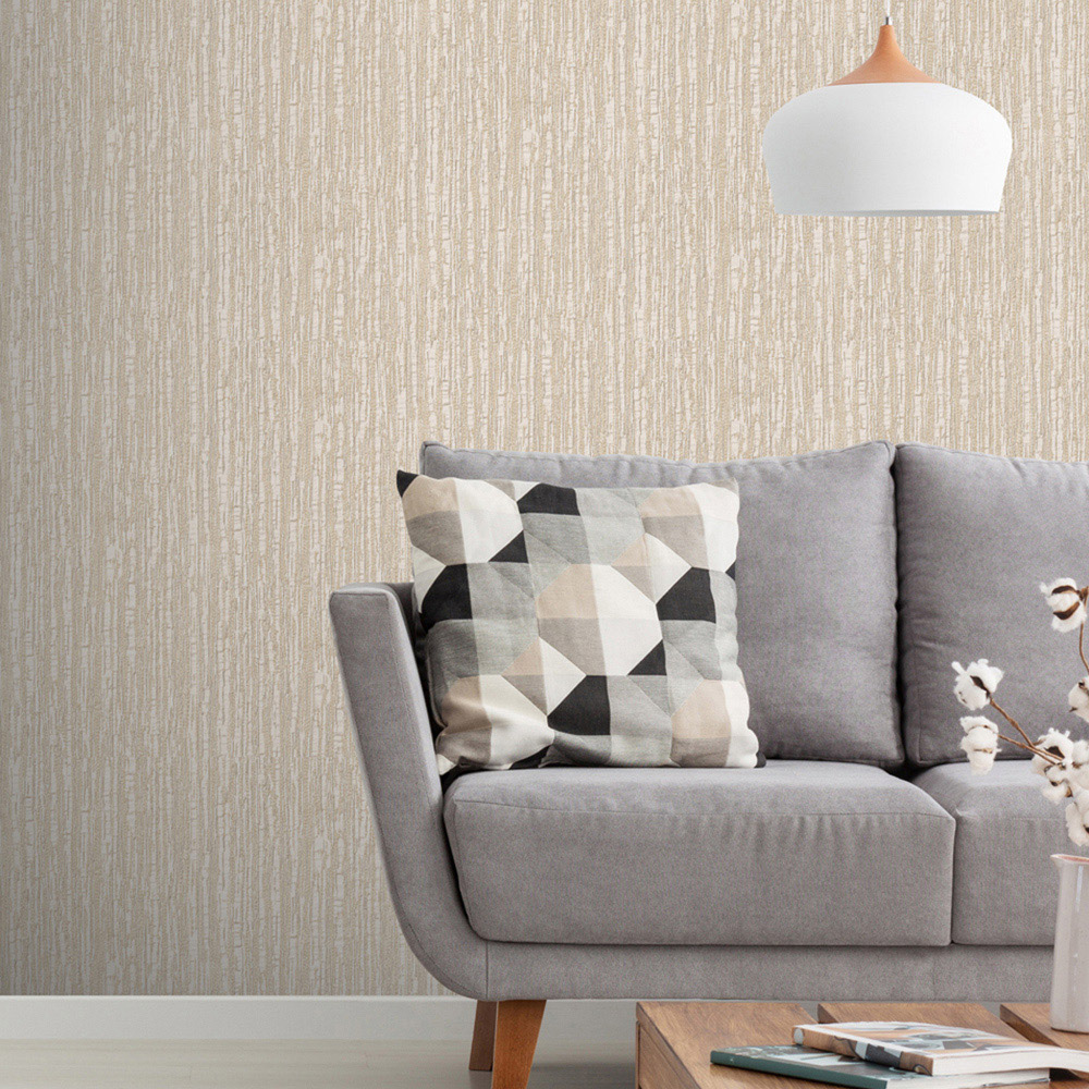 Design ID Embroidered Crushed Silk Peach Wallpaper Image 4