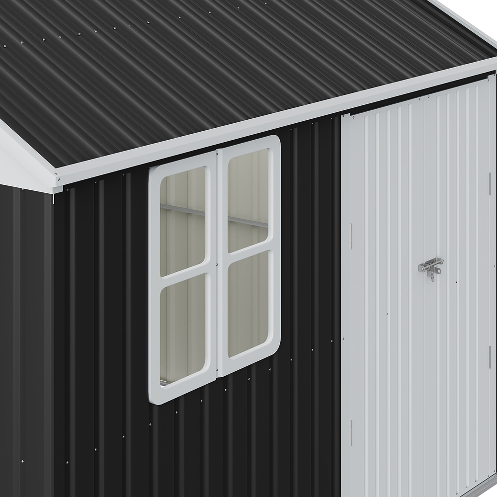 Living and Home 10 x 8ft Metal Apex Garden Storage Shed with Window Image 5