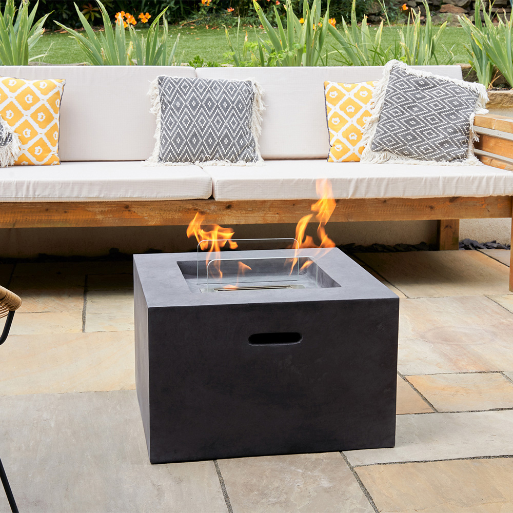 Field & Flame Cassia Dark Concrete Grey Bio-Ethanol Fire Pit 10200 BTU Image 2