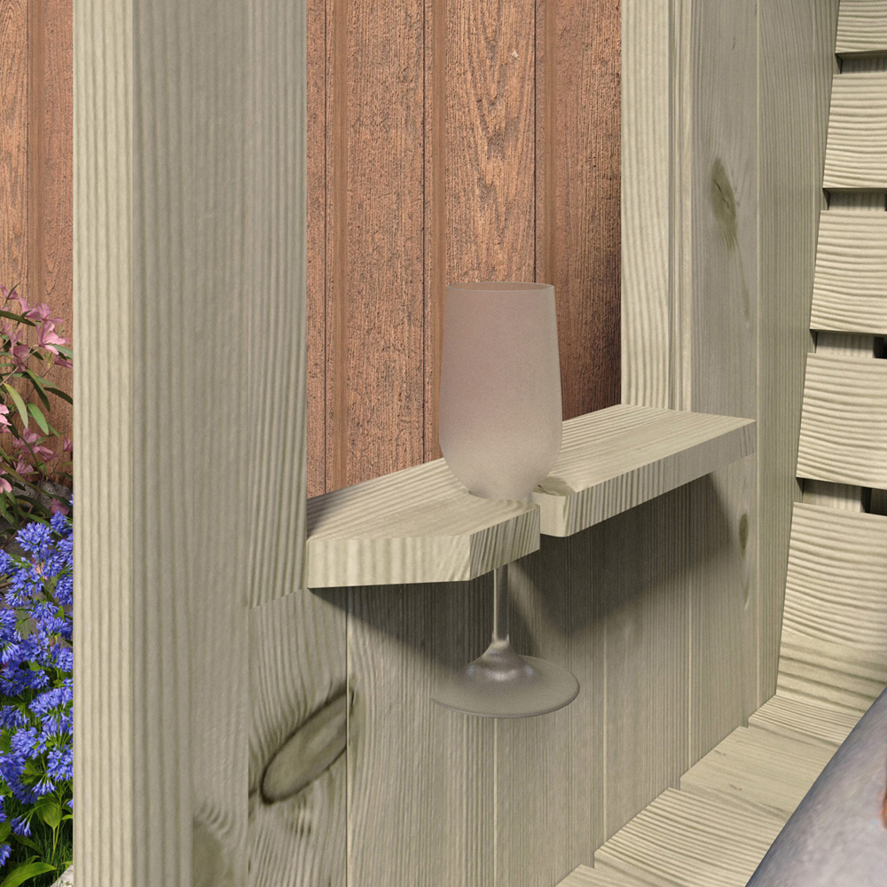 Shire Fern Nook 4.2 x 2.8ft 2 Seater Arbour with Roof Image 3