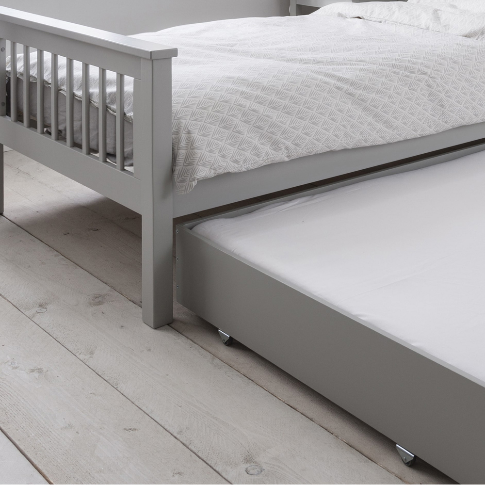 Noa and Nani Hampshire Single Silk Grey Bed Frame with Olaf Trundle ...