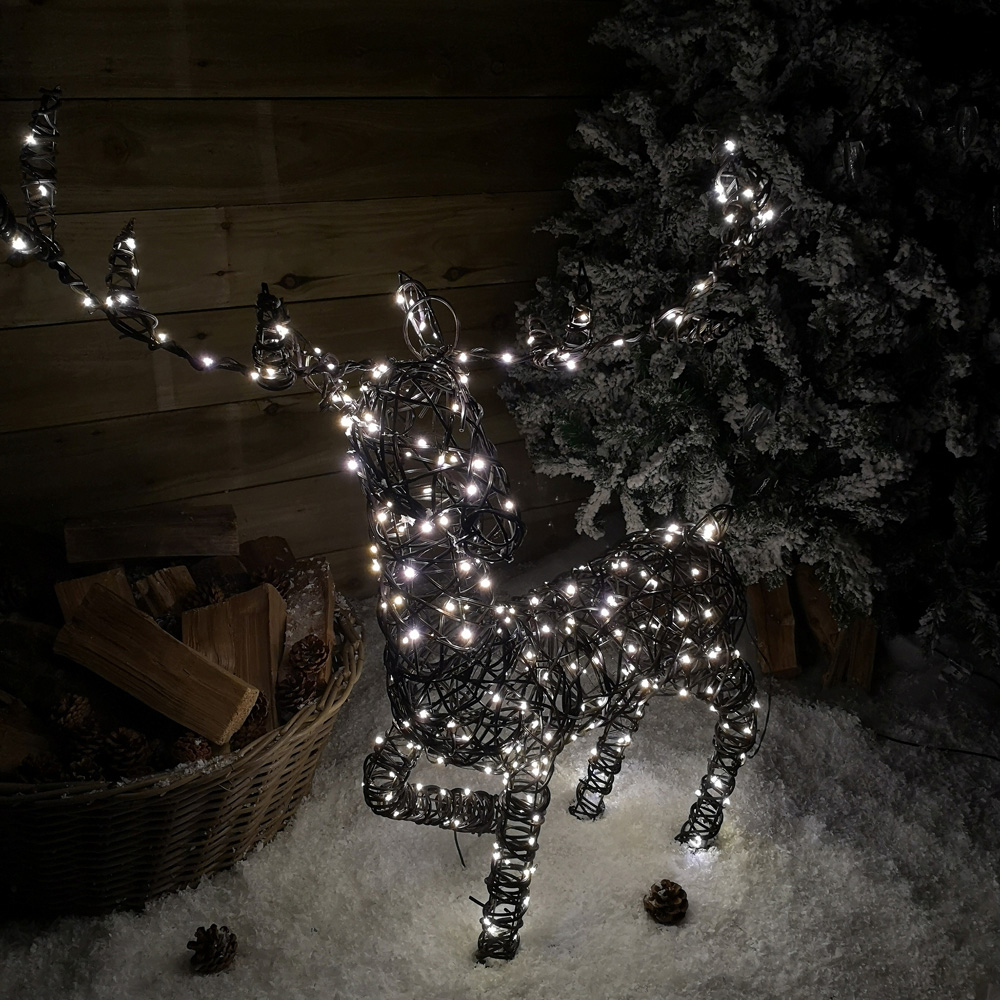 Samuel Alexander Wicker Standing Reindeer LED Christmas Decoration 99cm Image 3