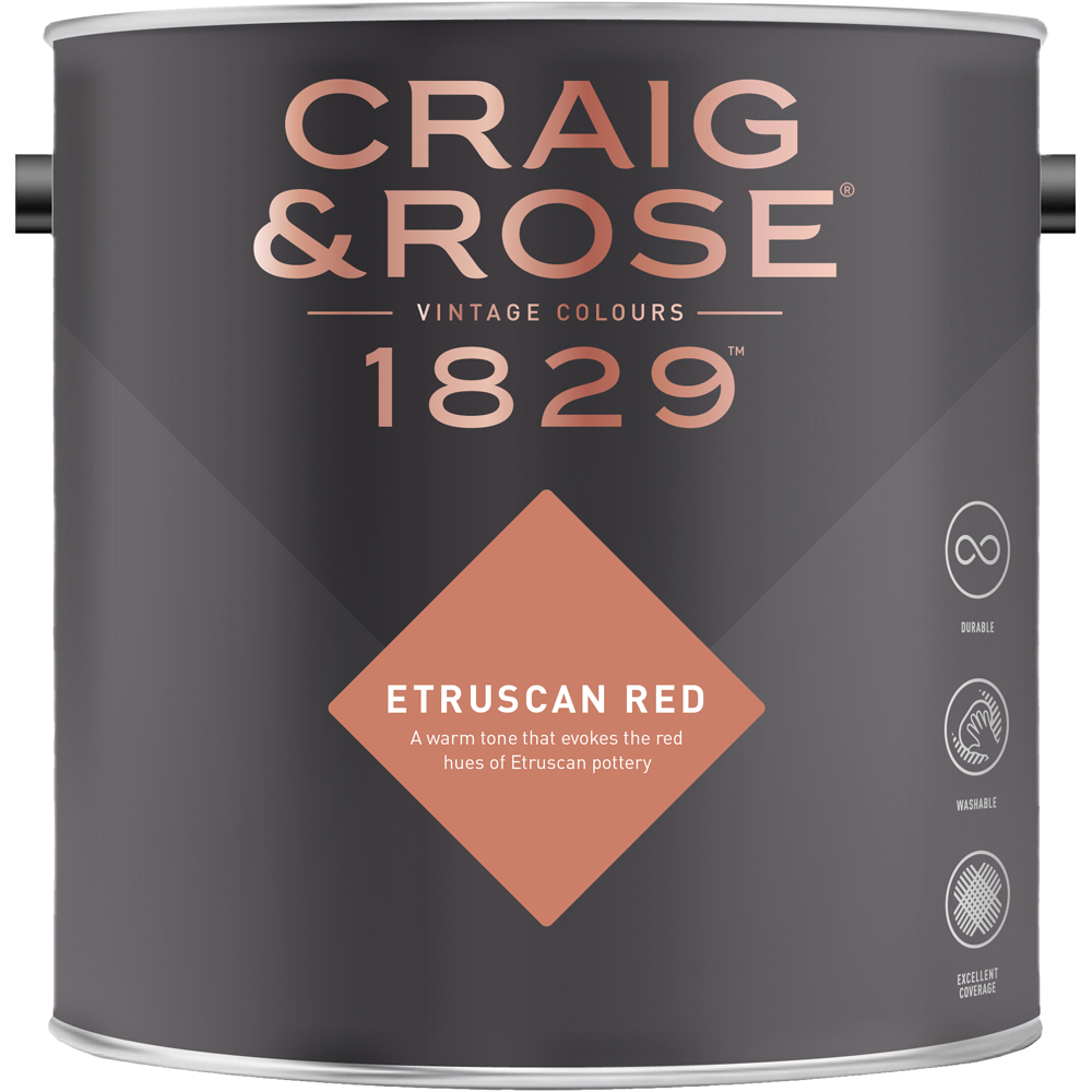 Craig & Rose Kitchen and Bathroom Etruscan Red Eggshell Paint 750ml Image 2