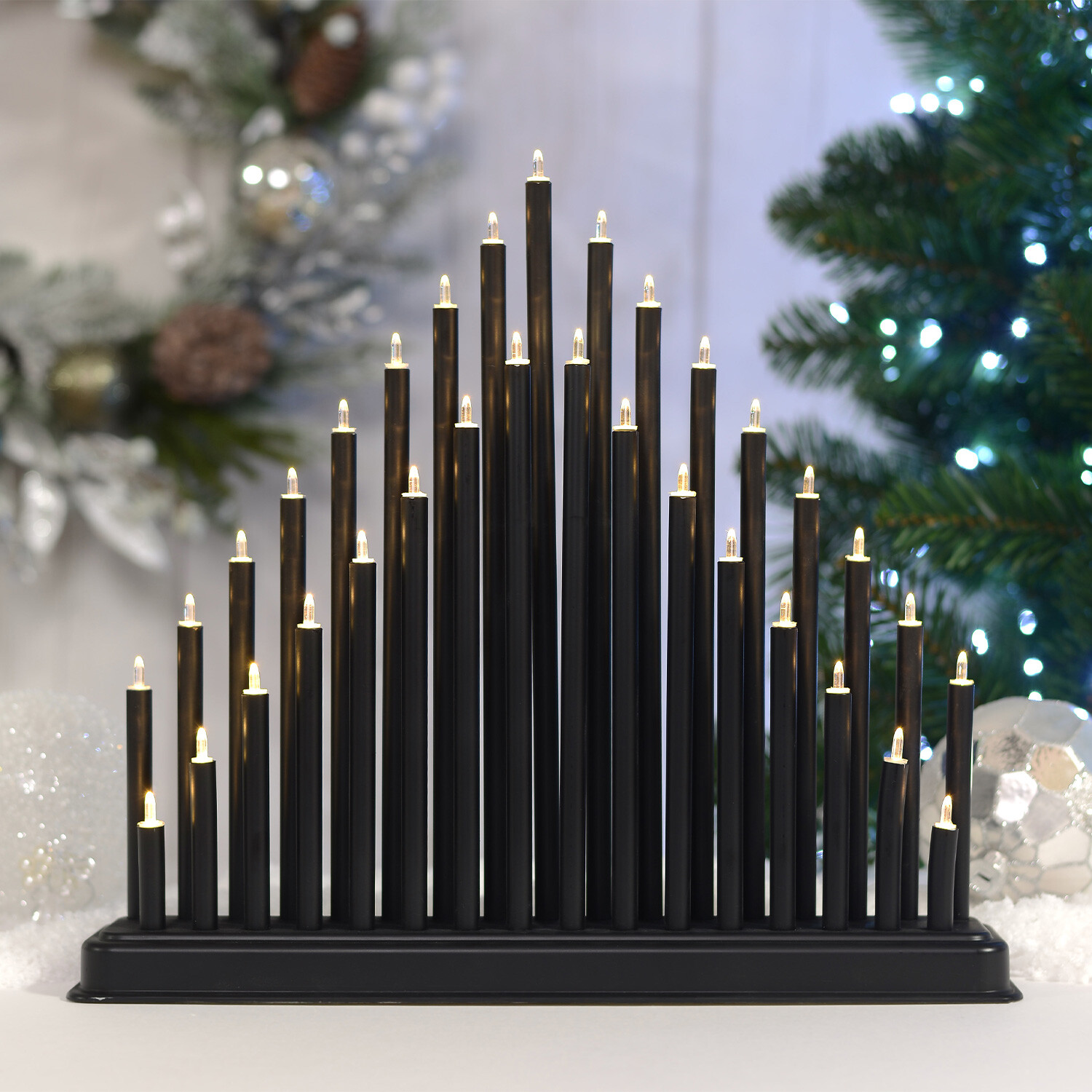 Black 33 LED Candle Bridge Image 5