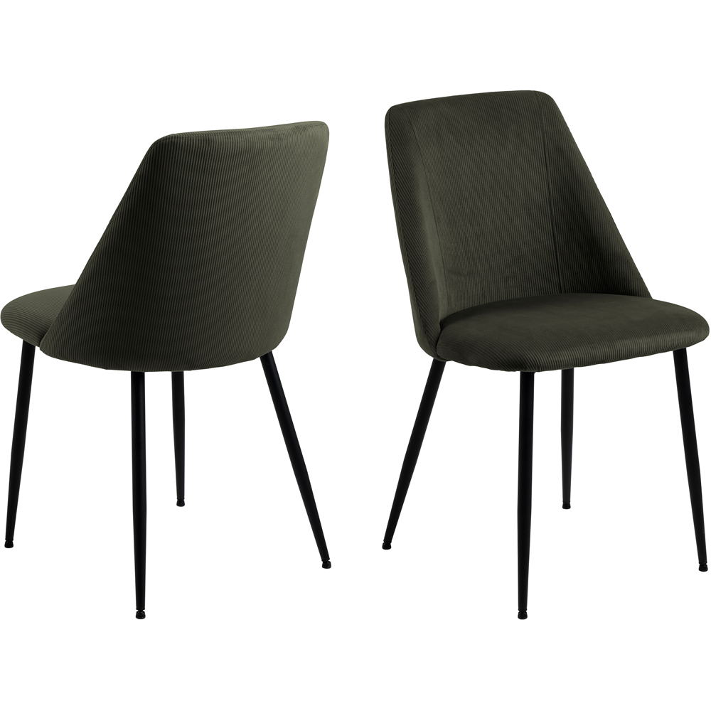 Yale 4 Seater Dining Table Set Oak and Olive Green Image 3