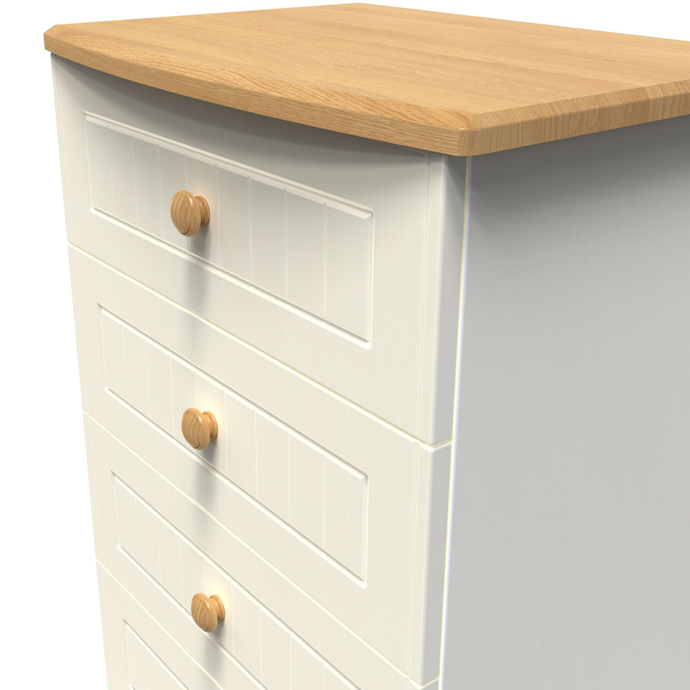 Crowndale Warwick 4 Drawer Cream Ash and Oak Midi Chest of Drawers Image 5