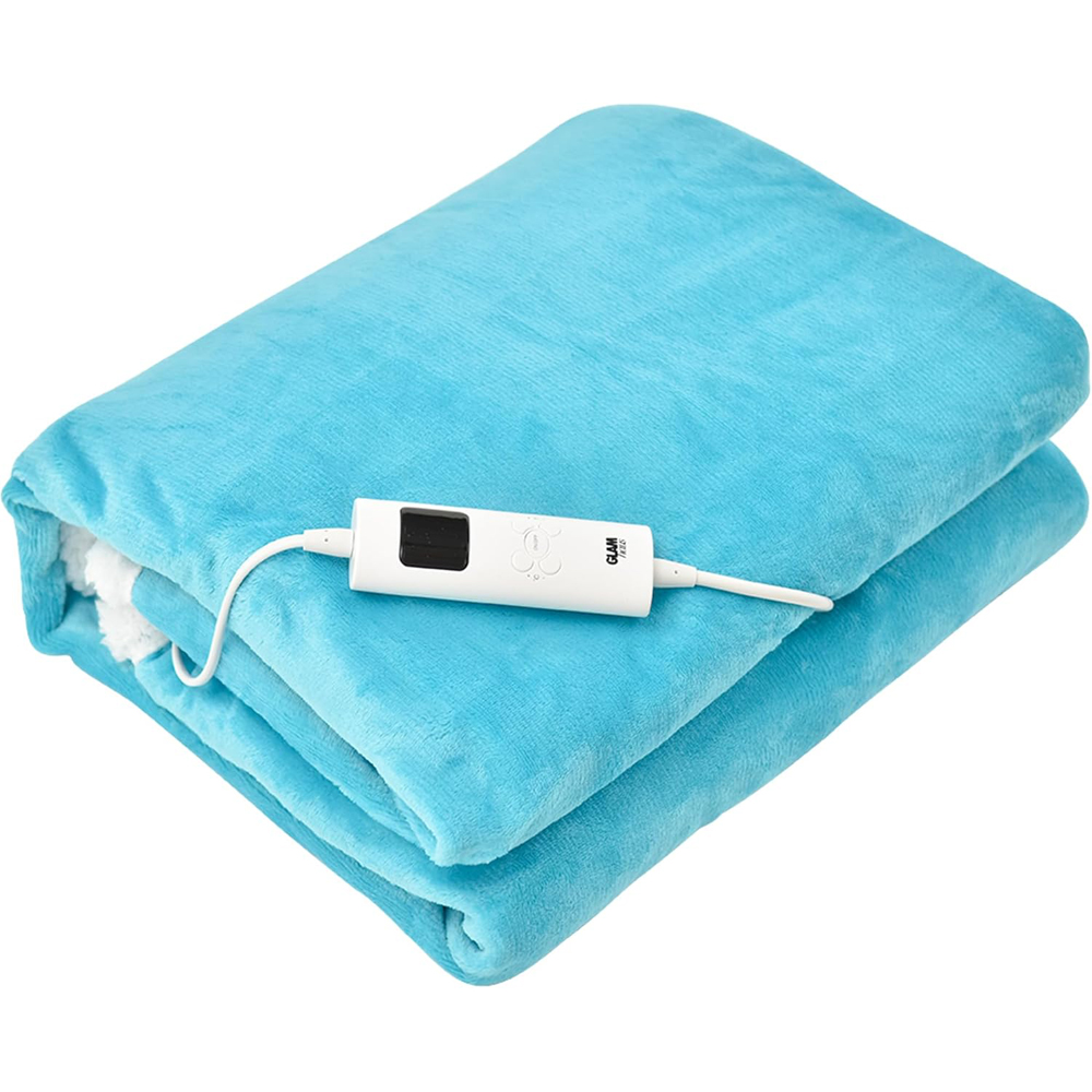 GlamHaus Scuba Blue Heated Blanket 160 x 130cm Image 2
