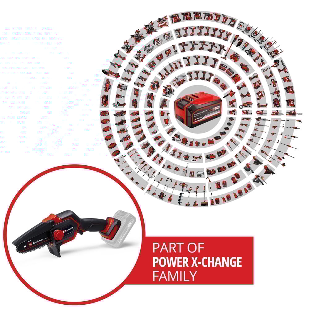 Einhell 15cm PXC Cordless Pruner Mini Chainsaw Image 9