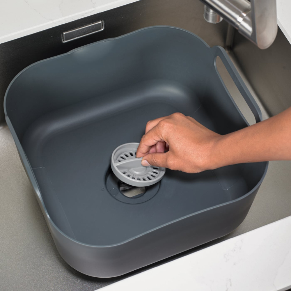 ReBorn Dark Grey Deep Washing Up Bowl with Handles 9L Image 7