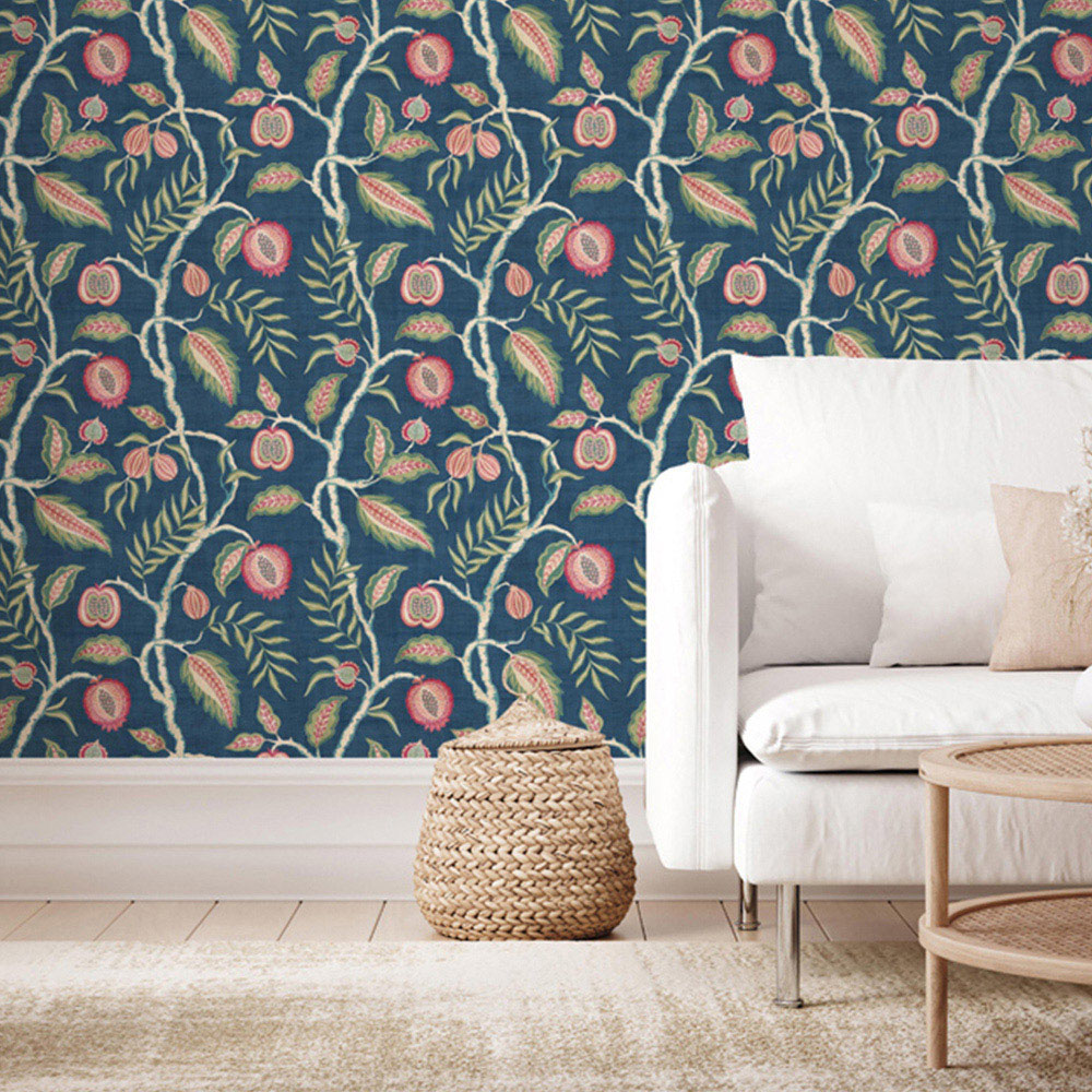 Esselle Home Fruits of Paradise Navy Wallpaper Image 4