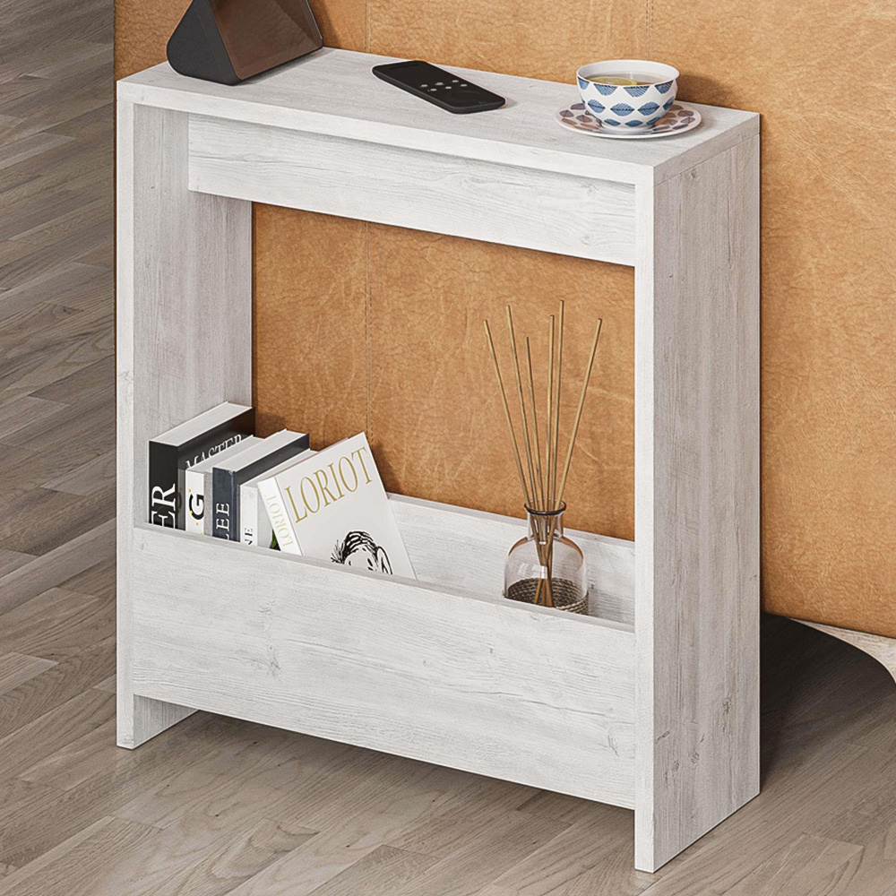 Decortie Simpi Single Shelf Ancient White Side Table Image 1