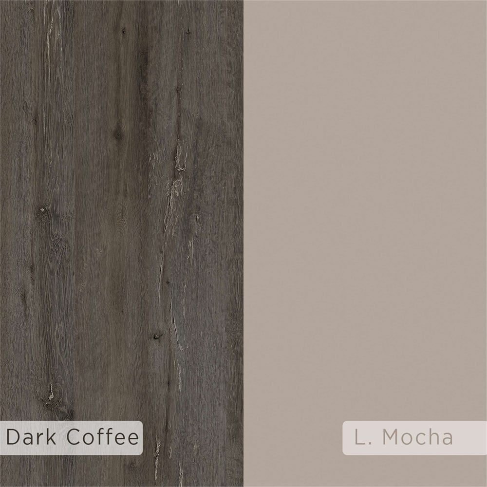 Decortie Mito Tall Dark Coffee and Mocha Grey Bookcase Image 4