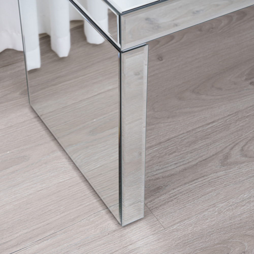 Comfy Living Rectangular Mirrored Glass Coffee Table Image 4