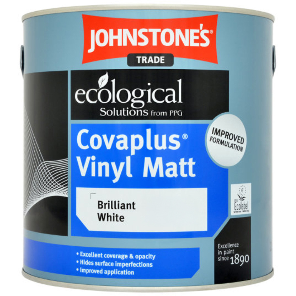 Johnstone's Trade Covaplus Brilliant White Vinyl Matt Paint 2.5L Image 2