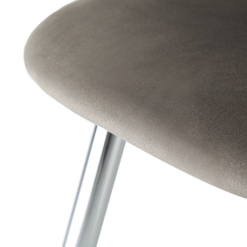Home Garden Direct Mill Set of 2 Grey Velvet Dining Chairs with Silver Legs Image 5