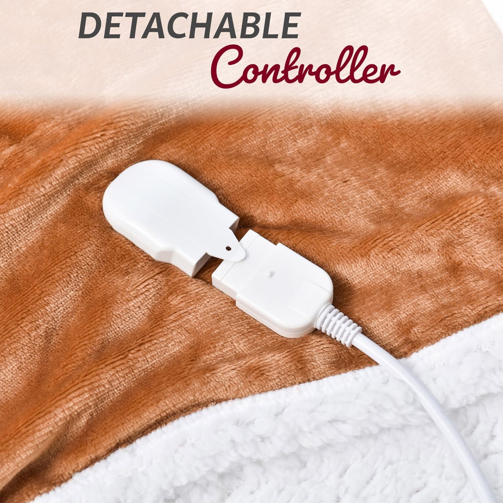 GlamHaus Tan Electric Heated Throw 160 x 130cm Image 3