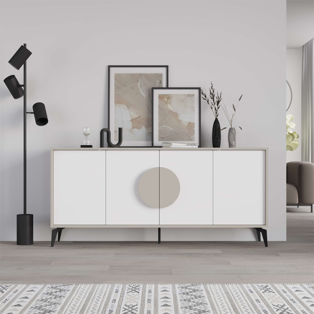 Decortie Gora Sandstone and White Console Sideboard Image 6