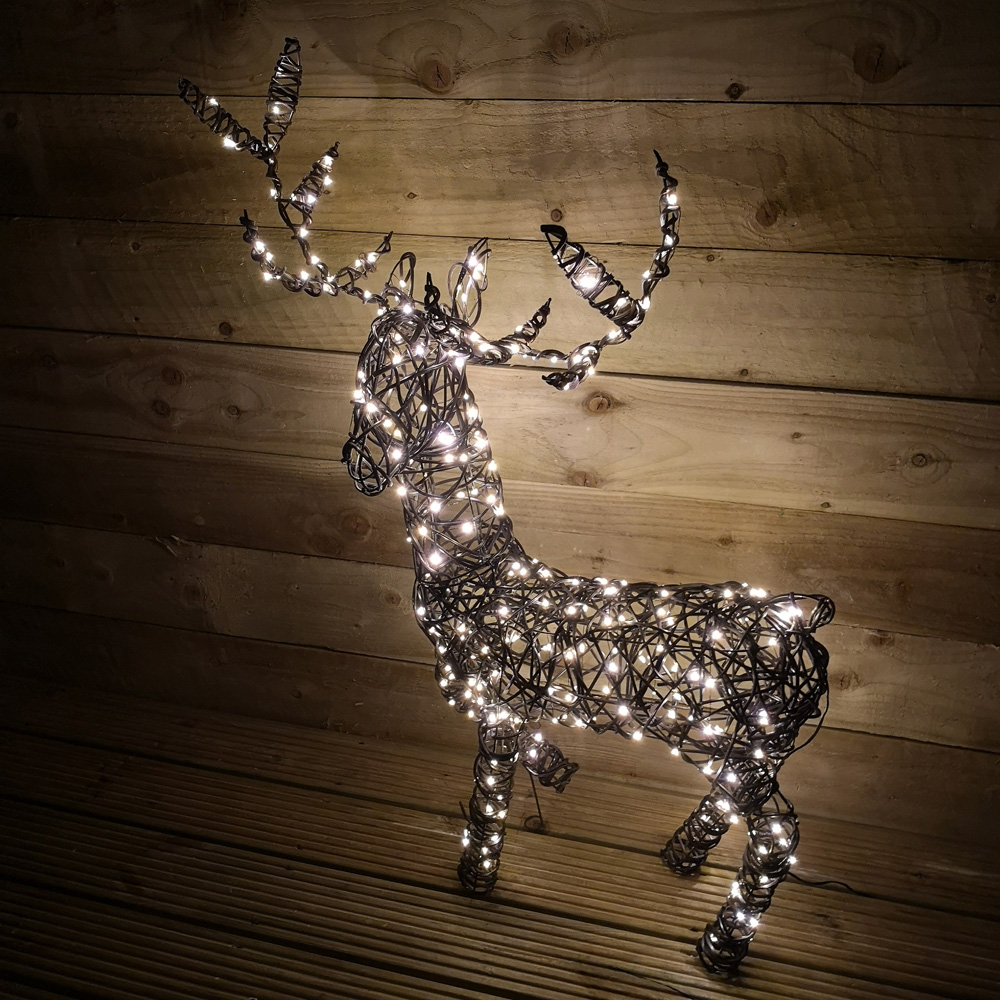 Samuel Alexander Wicker Standing Reindeer LED Christmas Decoration 99cm Image 6