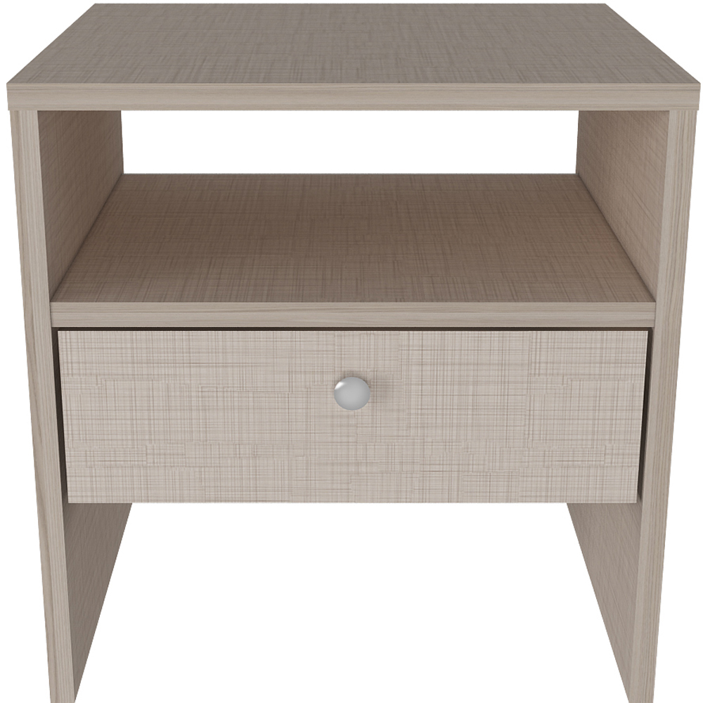 Decorotika Nova Single Drawer Single Shelf Beige Bedside Table Image 3