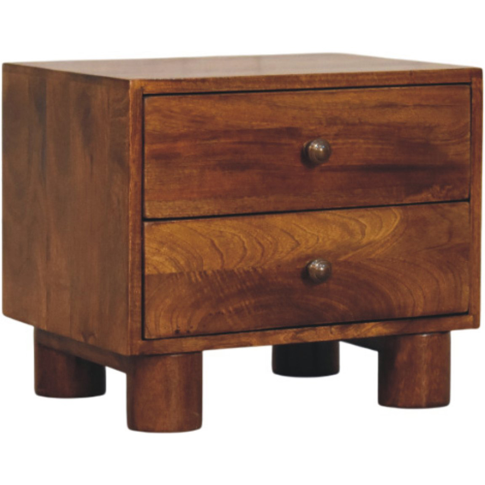 Artisan Furniture Tula 2 Drawer Chestnut Dark Brown Solid Wood Nightstand Image 4
